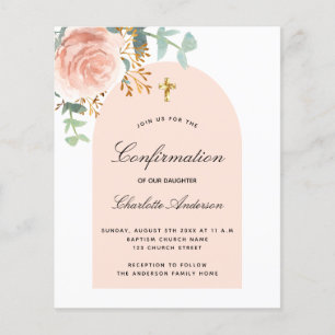 Convite de confirmação de orçamento para arco flor