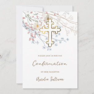 Convite de Confirmação de Pastel de Flores Selvage