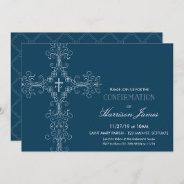 Convite de confirmação do garoto com Cross, Monogr