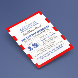 Convite de Confirmação Náutica Vermelha