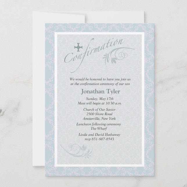 Convite De Confirmação Religiosa Chantilly (Frente)