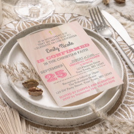 Convite de Confirmação Rosa Ballerina