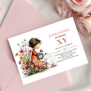 Convite de Conto de Fadas Menina Aniversário Rosa