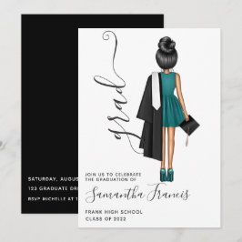 Convite de convite à Festa de formatura de Meninas