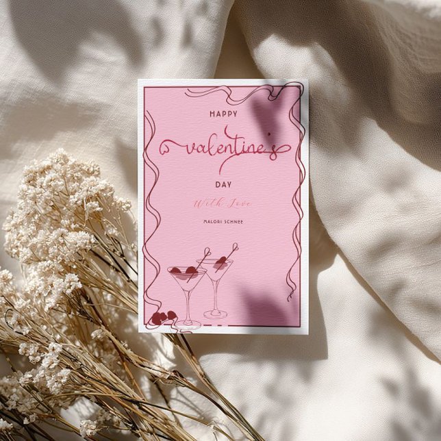 Convite de copos de Martini Rosa – Festa do Dia do (Criador carregado)