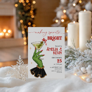 Convite de Coquetel de Natal Grinch Hand Martini