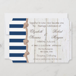 Convite de Corda Naval para Casamento na Praia,Lis