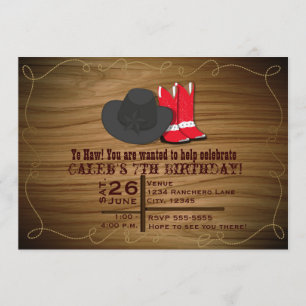 Convite de Cordas e Botas Country Western Selvagem