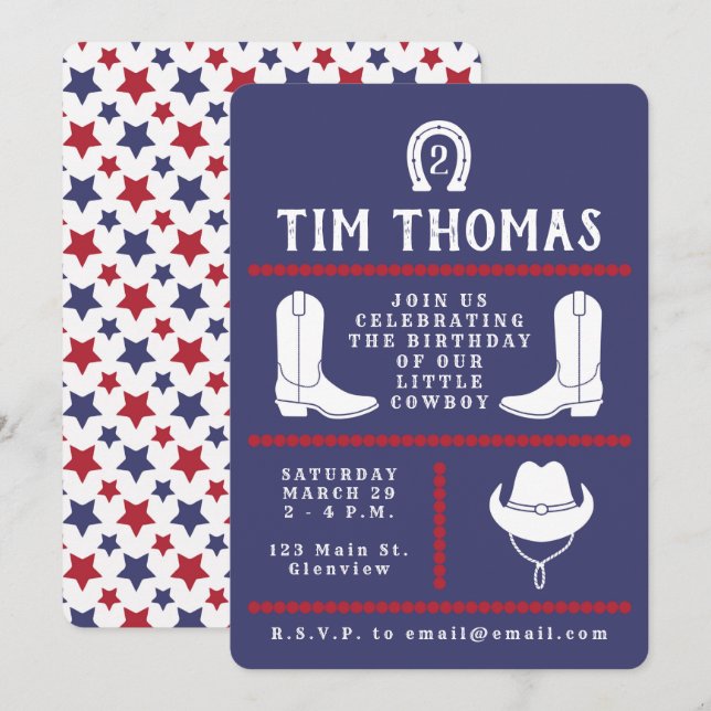 Convite de Cowboy (Frente/Verso)