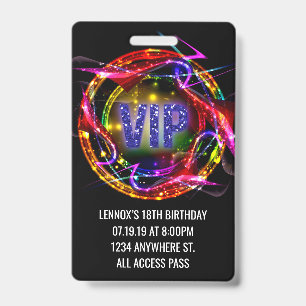 Convite de Crachá de Passagem VIP de Aniversário