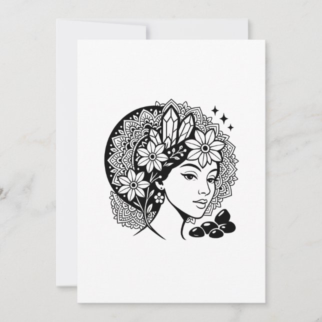 Convite de Cristal Floral Mandala Feminina Divina (Frente)