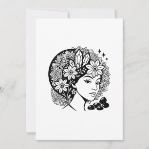 Convite de Cristal Floral Mandala Feminina Divina