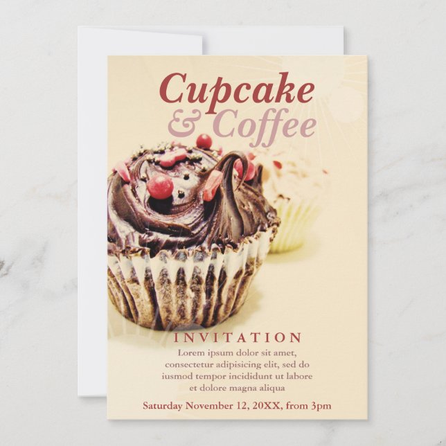 Convite de Cupcake com Brigadeiro (Frente)