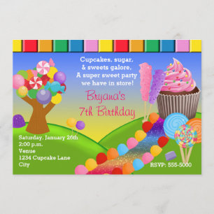 Convite de Cupcakes Doces Terra dos Doces