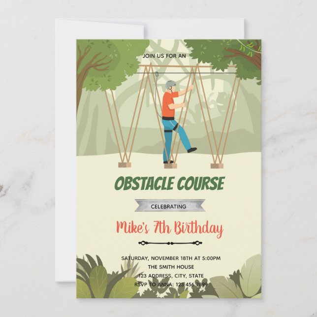 Convite de curso de obstáculos de marcha (Frente)