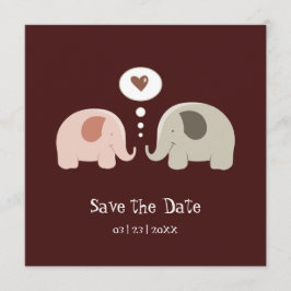 Convite de Cute Elephants - Salve a Data