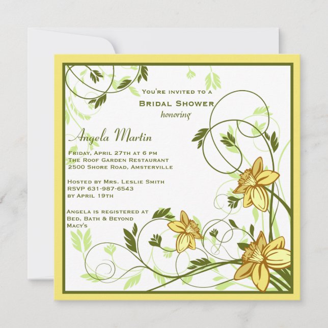 Convite de Daffodills (Frente)