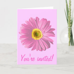 Convite De Daisy Flower Rosa Ou Personalizado