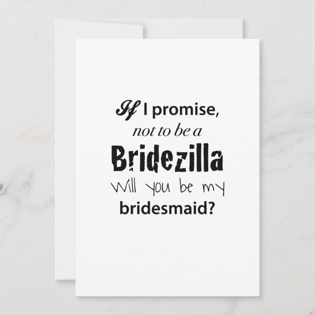Convite de Dama de Honra - Bridezilla (Frente)
