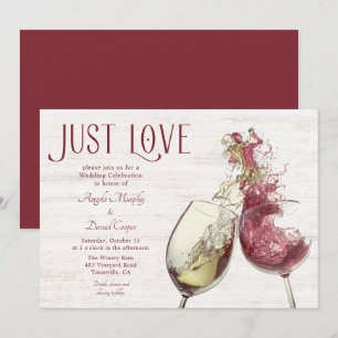Convite de Dança de Vinho Tinto Branco Casamento A