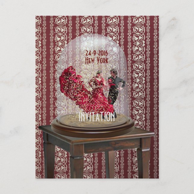 Convite de DANÇA LATINA FLAMENCO Cartão postal (Frente)