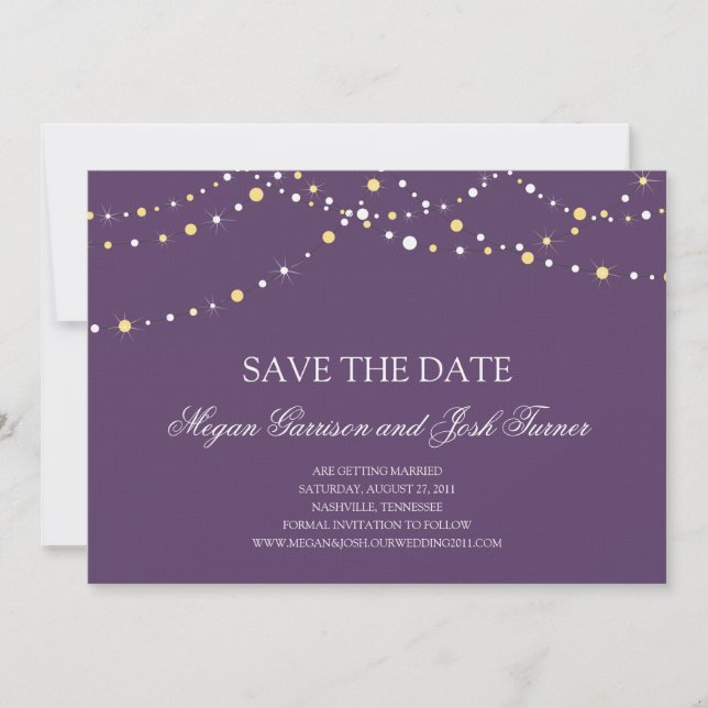 Convite de Data de Casamento com Luzes (Frente)