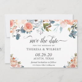 Convite de Data de Casamento Floral Outono Rústico
