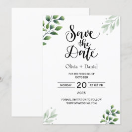 Convite de Data de Casamento Fuga na Vegetação