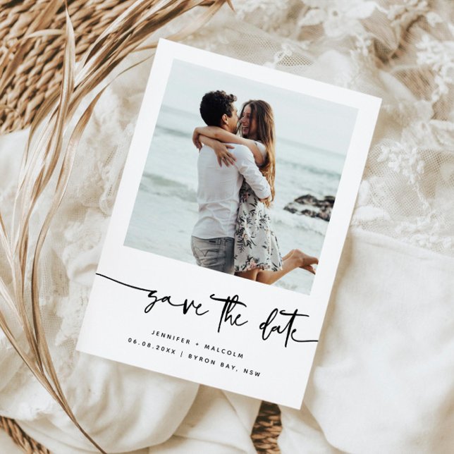 Convite de data de casamento minimalista moderno c (Criador carregado)