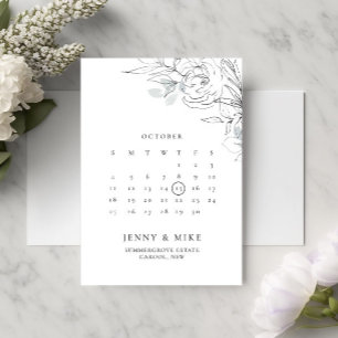 Convite de Data de Salvamento do Calendário Floral