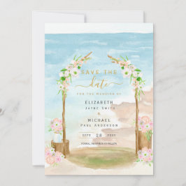Convite de Data de Salvamento do Destino Costeiro 