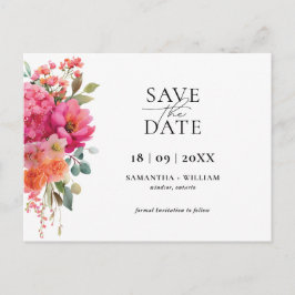 Convite de Data de Salvamento Floral em Aquarela