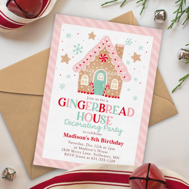 Convite de Decoração de Casa de Gingerbread de Nat (Criador carregado)