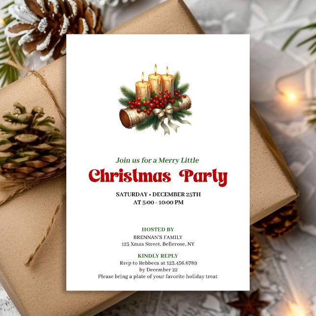Convite de Decoração de Natal Aconchegante com Nom (Cozy Christmas Decoration Invite Custom Name)