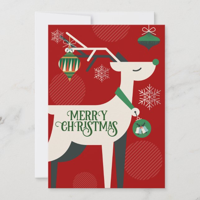 Convite de decoração de natal de veado clássico ge (Frente)