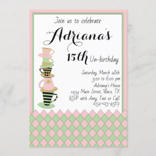 Convite de Desaniversário do Tea Party