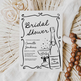 Convite de Desenho de Chá de panela de Champanhe