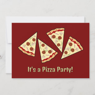 convite de design de fatias de pizza