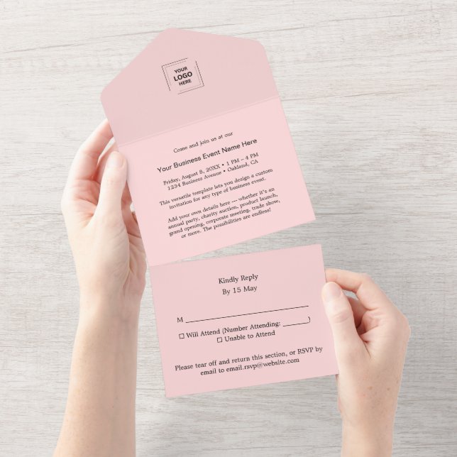 Convite de Design Todo-em-Um para Evento de RSVP C (Aba destacável)