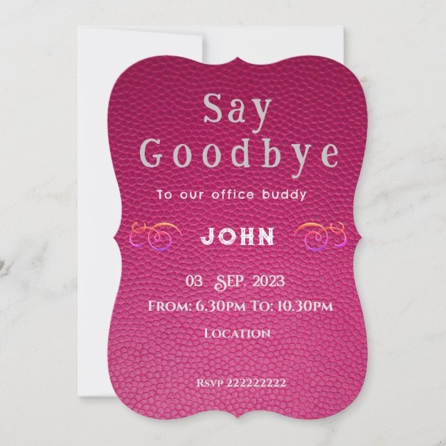 Convite de despedida (Frente)