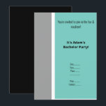 CONVITE DE DESPEDIDA À SOLTEIRO SIMPLES AQUA PRETO<br><div class="desc">CONVITE DE DESPEDIDA À SOLTEIRO MODERNO personalizável AQUA PRETO BRANCO E TEAL SIMPLES E ÚNICO</div>