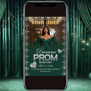 Convite de Despedida de Baile Elegante Verde Esmer