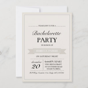 Convite de Despedida de Solteira com Cartaz Vintag