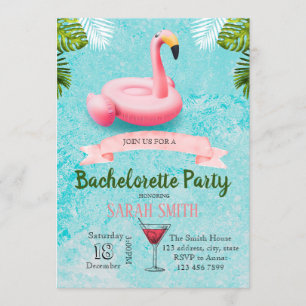 convite de despedida de solteira com flamingo flut