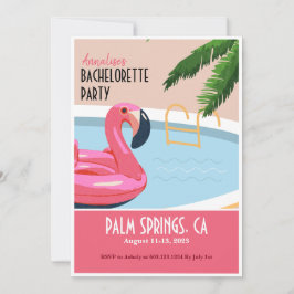 Convite de Despedida de Solteira com Flamingo Rosa