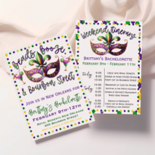 Convite de Despedida de Solteira no Mardi Gras de 