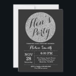 Convite de Despedida de Solteira Preto e Brilho Pr<br><div class="desc">Cartão de Convite de Despedida de Solteira Preto e Brilho Prata. Para personalização adicional,  clique no botão "Personalize" e use nossa ferramenta de design para modificar este modelo.</div>