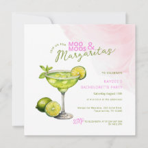 Convite de Despedida de Solteira Rosa MooMoos & Ma