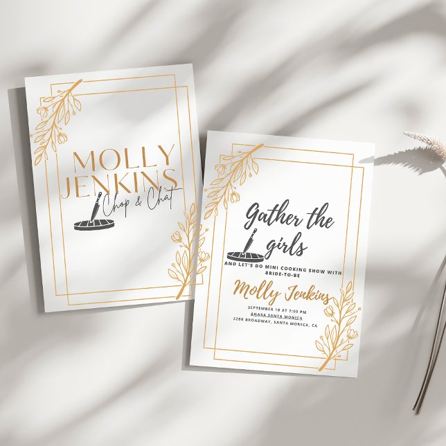 Convite de despedida de solteira tema culinária (Criador carregado)