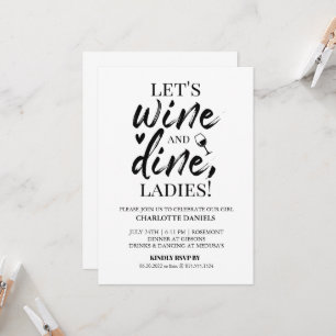 Convite de Despedida de Solteira   Vinho & Jantar